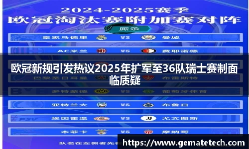 欧冠新规引发热议2025年扩军至36队瑞士赛制面临质疑