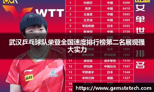 武汉乒乓球队荣登全国速度排行榜第二名展现强大实力